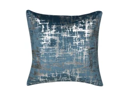 New Beliani Set di 2 cuscini GARDENIA Velluto 45 x 45 cm Blu Trama astratta Blu Argento
