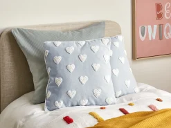 Sale Beliani Set di 2 cuscini GAZANIA Cotone Grigio chiaro Bianco Grigio
