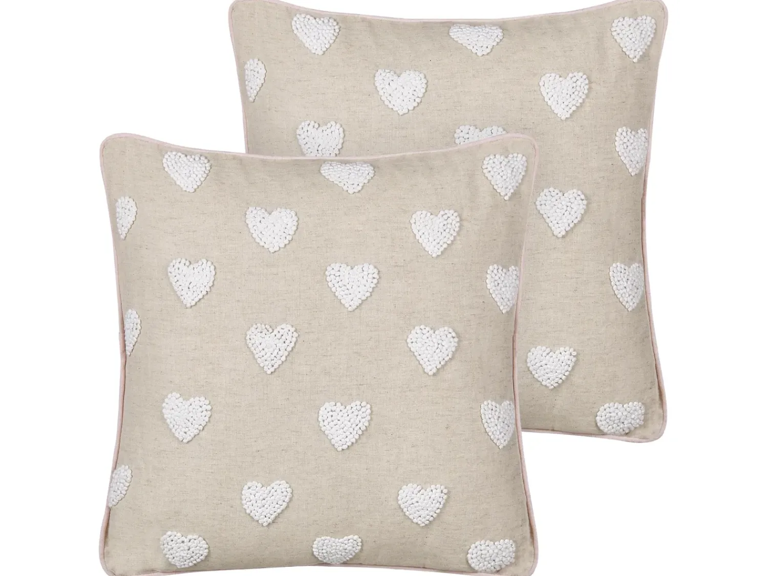 Sale Beliani Set di 2 cuscini GAZANIA Cotone 45 x 45 cm Beige Bianco Beige