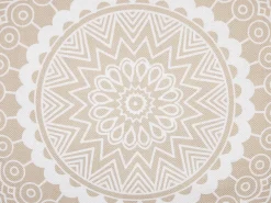 Beliani Set di 2 cuscini GERANIUM 45 x 45 cm Beige Trama orientale Beige Bianco