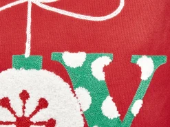 Best Beliani Set di 2 cuscini GINGERBREAD Cotone 45 x 45 cm Rosso Modello natalizio Bianco Rosso Verde