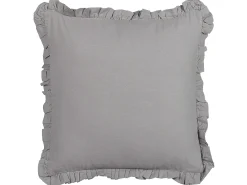 Online Beliani Set di 2 cuscini GLABRA Lino 45 x 45 cm Tinta unita Grigio