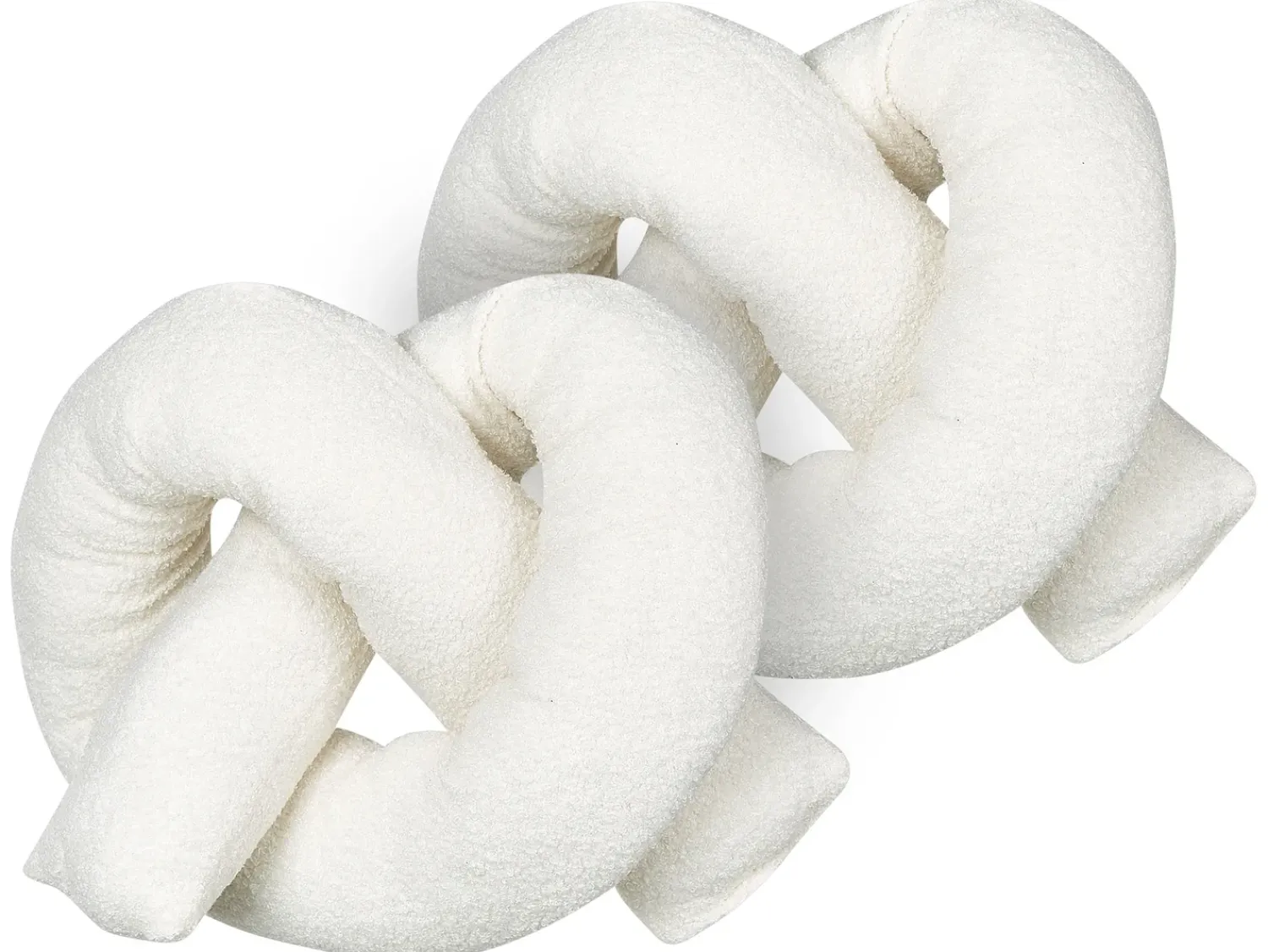 Clearance Beliani Set di 2 cuscini GLADIOLUS Bouclé 172 x 14 cm sporco Tinta unita Bianco