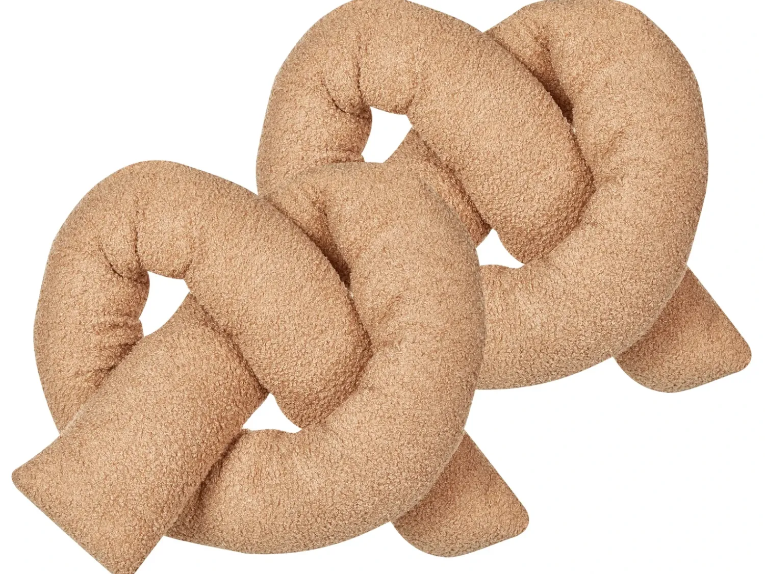 Clearance Beliani Set di 2 cuscini GLADIOLUS Bouclé 172 x 14 cm chiaro Tinta unita Marrone