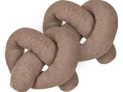 Best Beliani Set di 2 cuscini GLADIOLUS Bouclé 172 x 14 cm Tinta unita Marrone