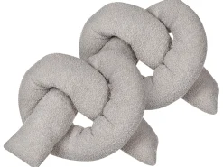New Beliani Set di 2 cuscini GLADIOLUS Bouclé 172 x 14 cm Tinta unita Grigio
