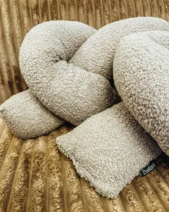 New Beliani Set di 2 cuscini GLADIOLUS Bouclé 172 x 14 cm Tinta unita Grigio