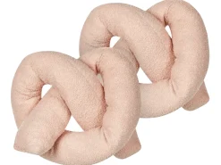 Outlet Beliani Set di 2 cuscini GLADIOLUS Bouclé 172 x 14 cm Tinta unita Rosa
