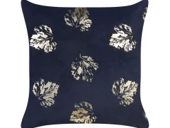 Outlet Beliani Set di 2 cuscini GOLDENROD Velluto 45 x 45 cm Nero Trama di piante Oro Nero