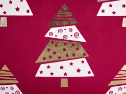 Best Beliani Set di 2 cuscini GOLDSPRUCE Velluto 45 x 45 cm Rosso Modello natalizio Bianco Rosso Oro
