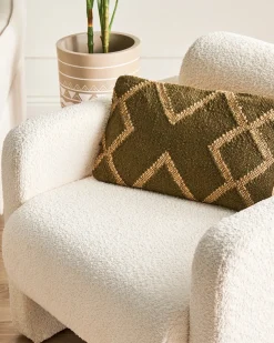 Discount Beliani Set di 2 cuscini GOPI Iuta 30 x 50 cm Verde Trama orientale Beige Verde