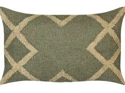 Discount Beliani Set di 2 cuscini GOPI Iuta 30 x 50 cm Verde Trama orientale Beige Verde
