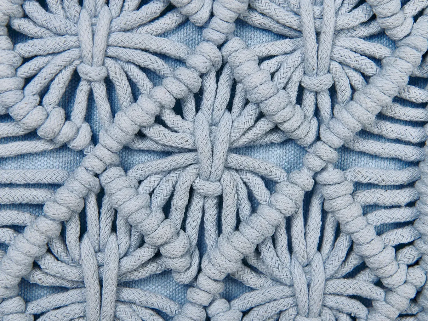 Clearance Beliani Set di 2 cuscini GOREME Bouclé 45 x 45 cm Trama geometrica Blu