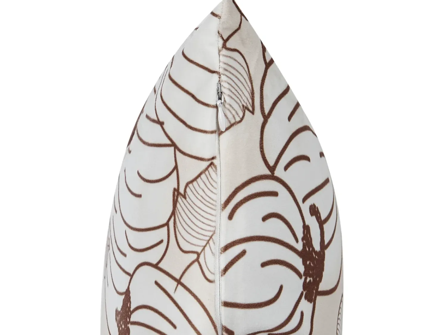 Hot Beliani Set di 2 cuscini GOURD Velluto 45 x 45 cm Beige Trama di piante Bianco Beige Marrone