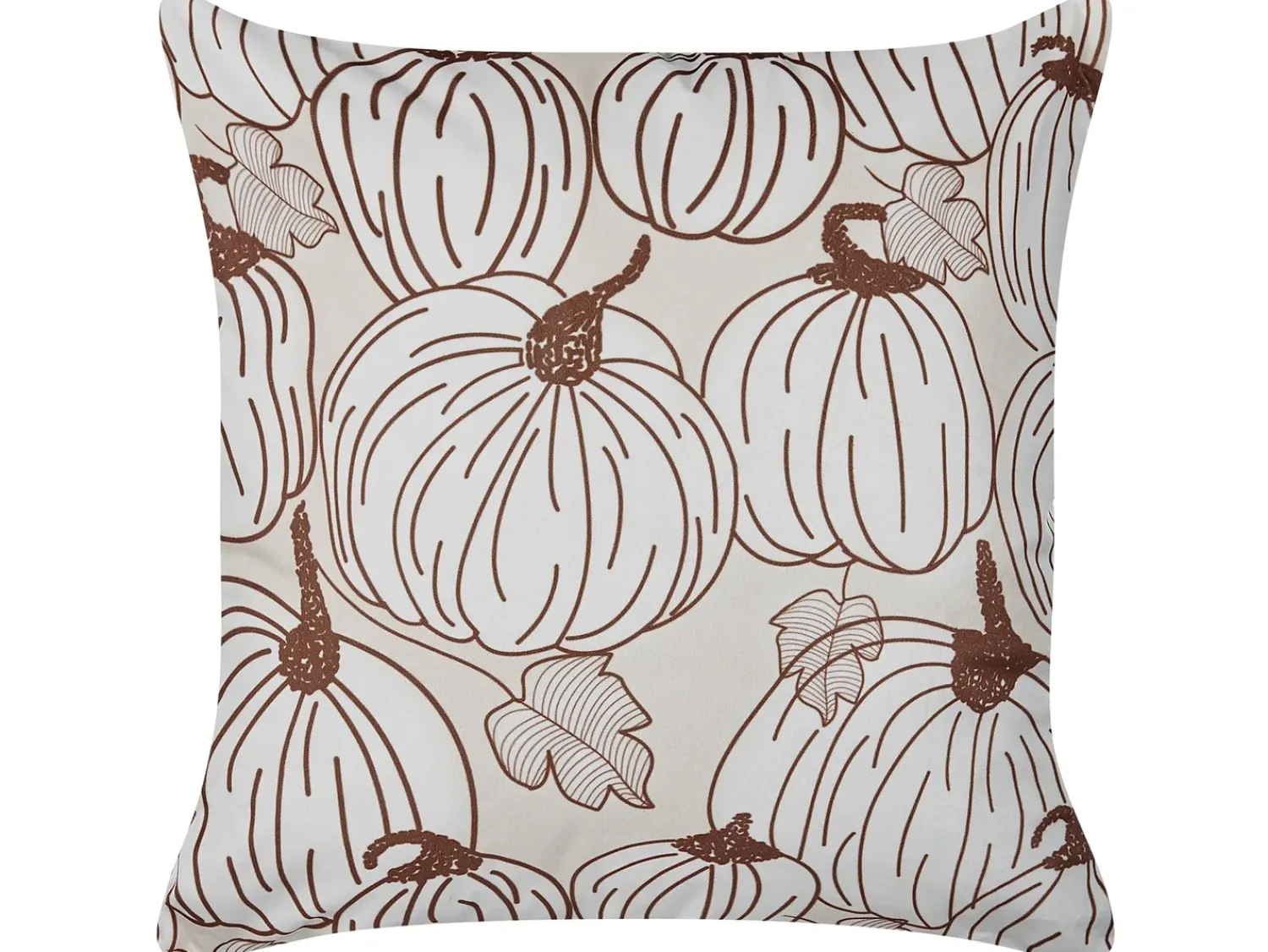 Hot Beliani Set di 2 cuscini GOURD Velluto 45 x 45 cm Beige Trama di piante Bianco Beige Marrone