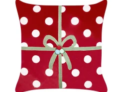 Online Beliani Set di 2 cuscini GUMDROP Velluto 45 x 45 cm Rosso Modello natalizio Bianco Rosso Verde