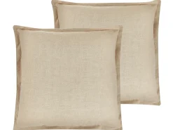 Beliani Set di 2 cuscini GUZMANIA 45 x 45 cm Tinta unita Beige