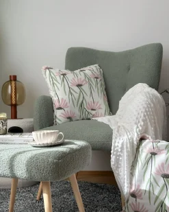 Discount Beliani Set di 2 cuscini GYNURA Cotone 45 x 45 cm Multicolore Trama floreale Bianco Multicolore Rosa Verde