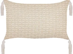 New Beliani Set di 2 cuscini HAKONE chiaro Trama geometrica Beige