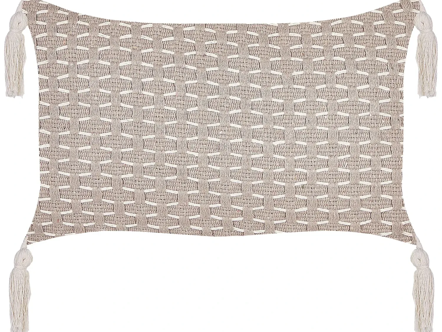 Sale Beliani Set di 2 cuscini HAKONE Tortora Trama geometrica Beige