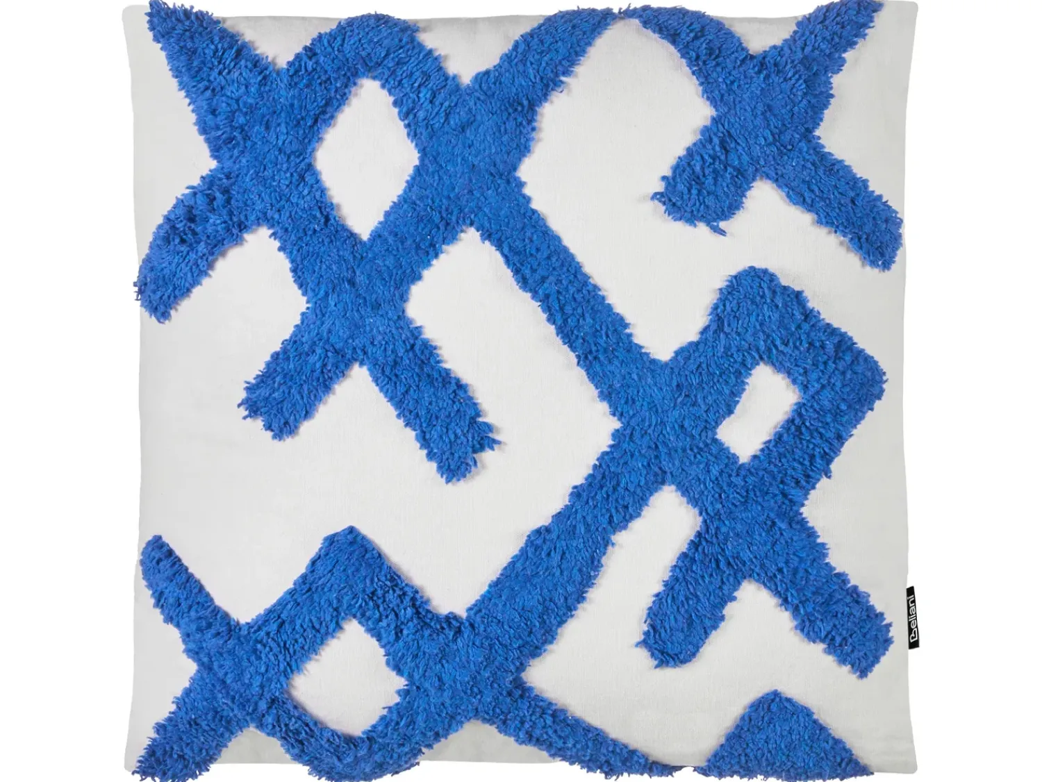 Sale Beliani Set di 2 cuscini HAZEL Cotone 45 x 45 cm Bianco Trama geometrica Bianco Blu