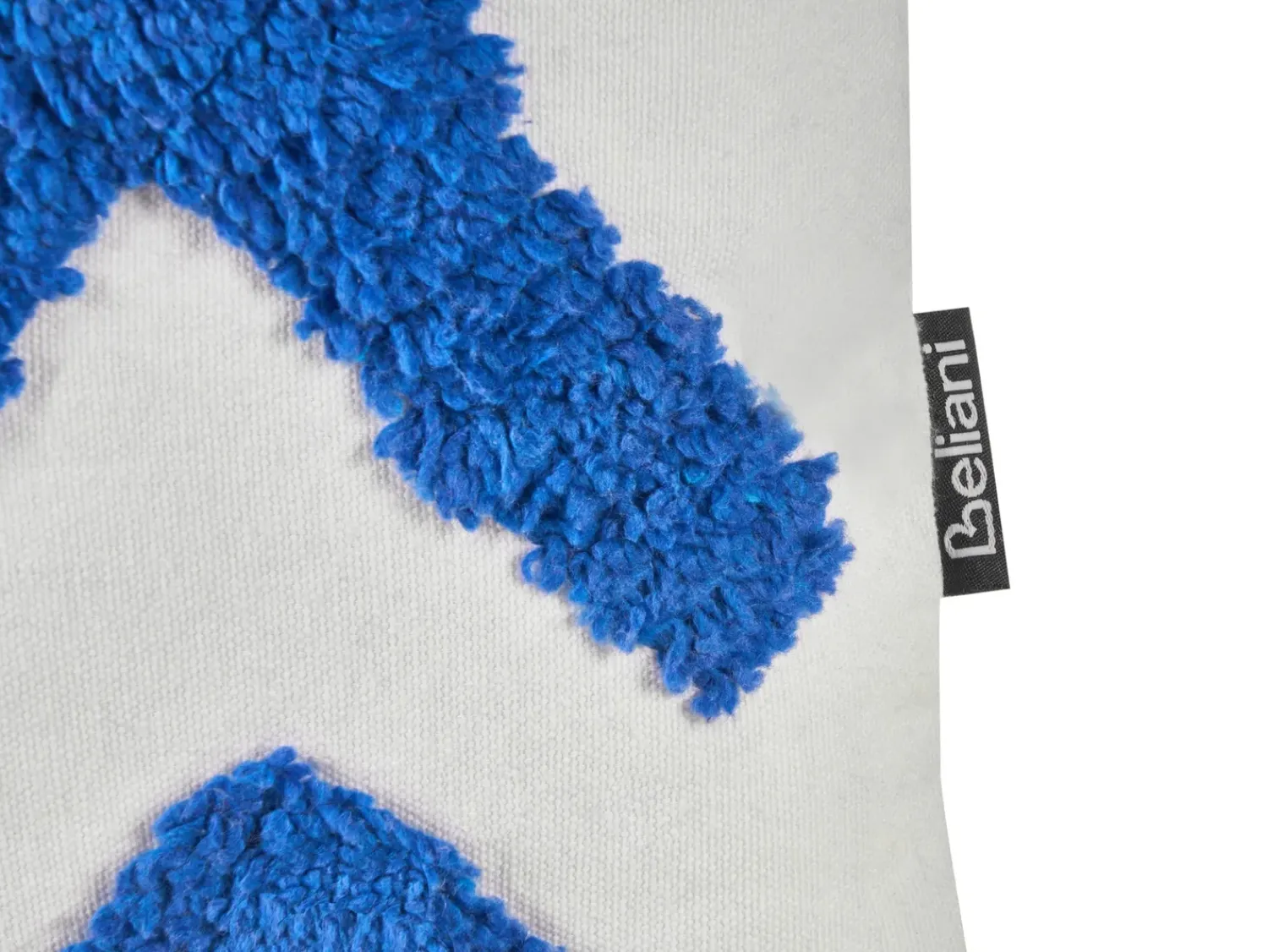 Sale Beliani Set di 2 cuscini HAZEL Cotone 45 x 45 cm Bianco Trama geometrica Bianco Blu