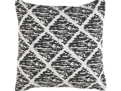 Discount Beliani Set di 2 cuscini HAZRO Cotone 45 x 45 cm Nero Trama geometrica Bianco Nero