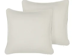Best Beliani Set di 2 cuscini HELIOTROPE Tinta unita Bianco