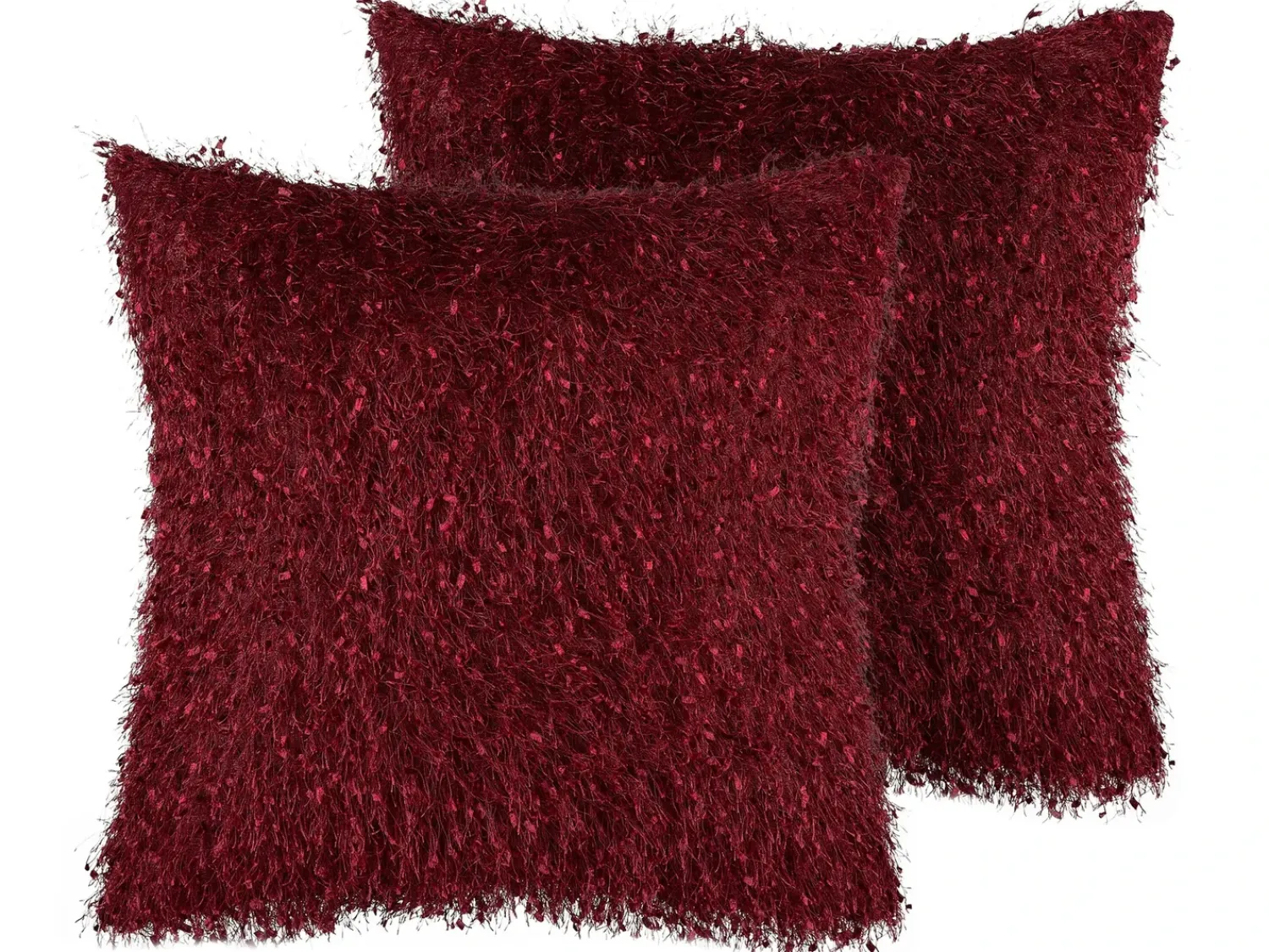 Discount Beliani Set di 2 cuscini HELLEBORE 45 x 45 cm scuro Tinta unita Rosso