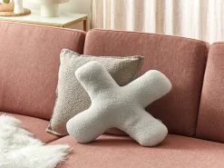 Hot Beliani Set di 2 cuscini HESPERIS Bouclé sporco Tinta unita Bianco