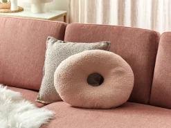 Outlet Beliani Set di 2 cuscini HESPERIS Bouclé pastello Tinta unita Rosa