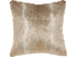 New Beliani Set di 2 cuscini HORDEUM Finta pelliccia 45 x 45 cm chiaro Tinta unita Marrone