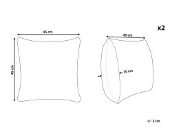 Sale Beliani Set di 2 cuscini HORDEUM Finta pelliccia 45 x 45 cm Grigio A strisce Marrone