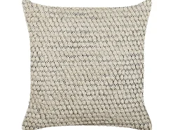 New Beliani Set di 2 cuscini HOWEA Cotone 45 x 45 cm Beige Trama geometrica Beige Nero
