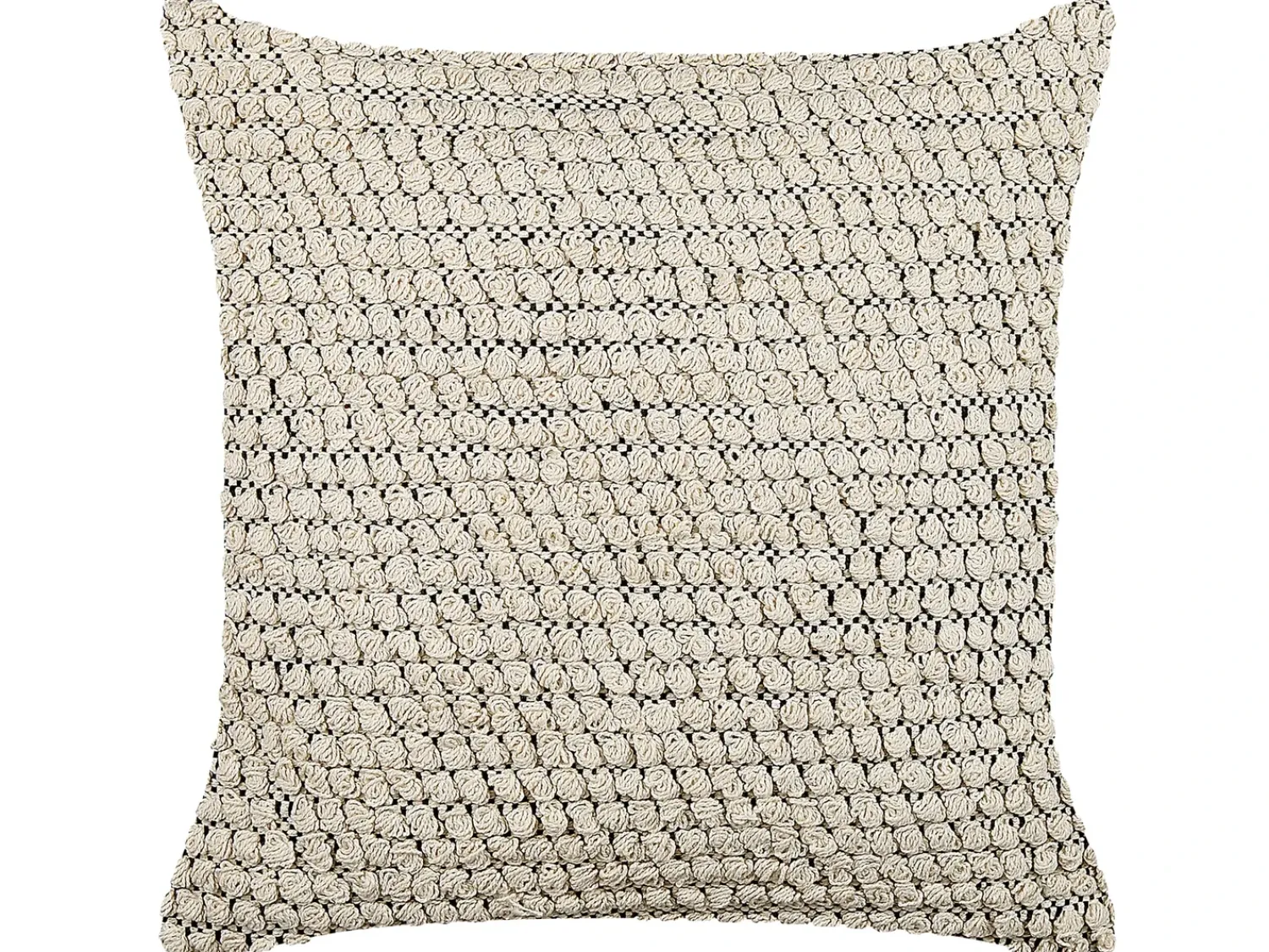 New Beliani Set di 2 cuscini HOWEA Cotone 45 x 45 cm Beige Trama geometrica Beige Nero