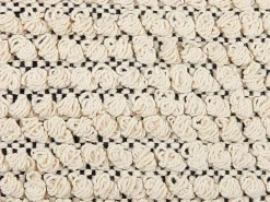 New Beliani Set di 2 cuscini HOWEA Cotone 45 x 45 cm Beige Trama geometrica Beige Nero
