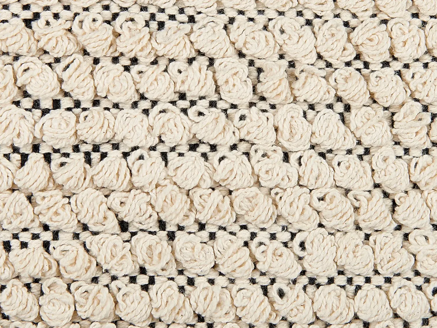 New Beliani Set di 2 cuscini HOWEA Cotone 45 x 45 cm Beige Trama geometrica Beige Nero