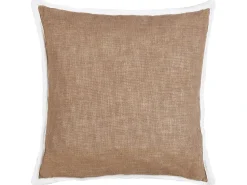 Online Beliani Set di 2 cuscini IANTHE Cotone 45 x 45 cm Marrone Tinta unita Bianco Marrone