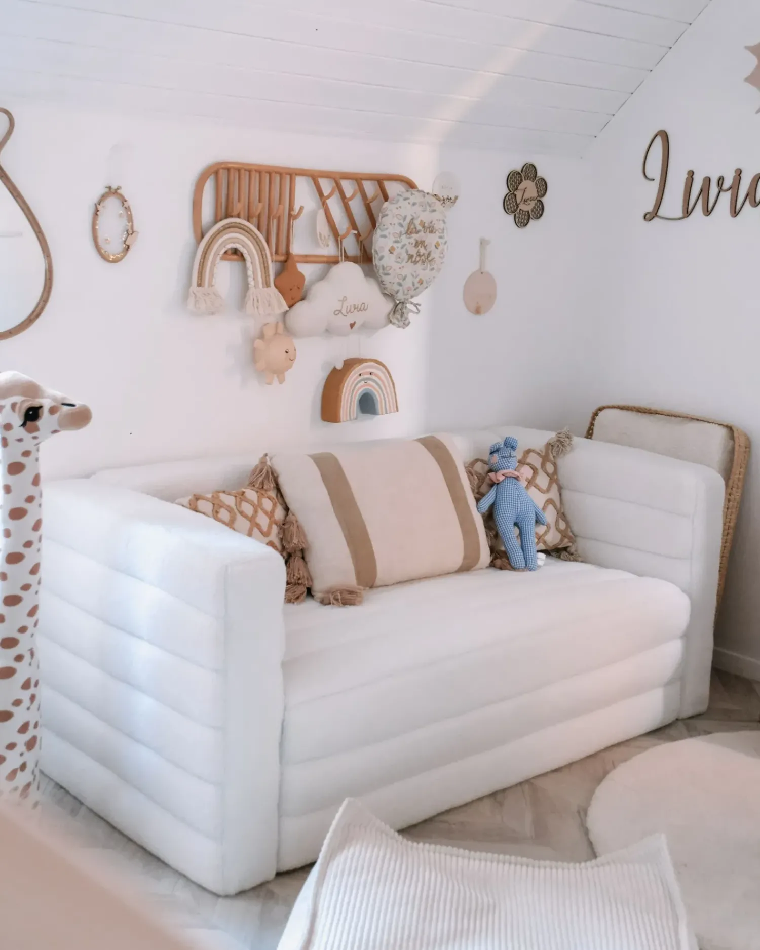 Outlet Beliani Set di 2 cuscini INCANA Cotone 30 x 50 cm Trama geometrica Beige