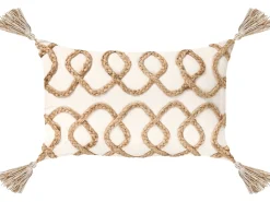 Outlet Beliani Set di 2 cuscini INCANA Cotone 30 x 50 cm Trama geometrica Beige