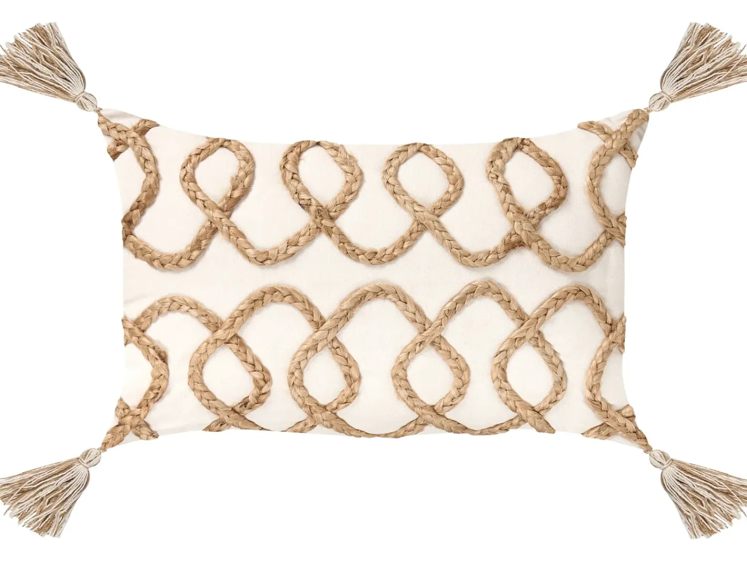 Outlet Beliani Set di 2 cuscini INCANA Cotone 30 x 50 cm Trama geometrica Beige