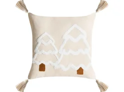 Discount Beliani Set di 2 cuscini INTSIA Cotone 30 x 50 cm 45 x 45 cm Beige chiaro Modello natalizio Bianco Beige