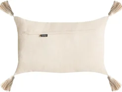Discount Beliani Set di 2 cuscini INTSIA Cotone 30 x 50 cm 45 x 45 cm Beige chiaro Modello natalizio Bianco Beige