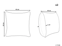 Outlet Beliani Set di 2 cuscini IPOMEA Velluto 45 x 45 cm Rosa