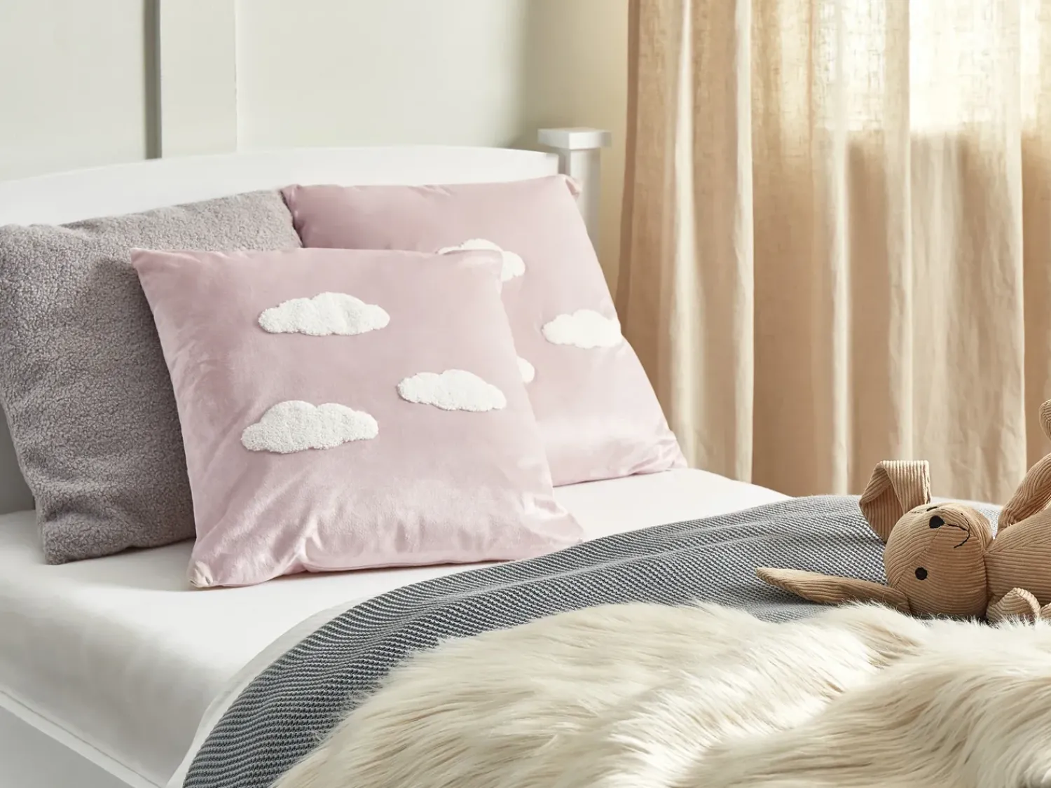 Outlet Beliani Set di 2 cuscini IPOMEA Velluto 45 x 45 cm Rosa