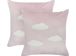 Outlet Beliani Set di 2 cuscini IPOMEA Velluto 45 x 45 cm Rosa