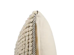 New Beliani Set di 2 cuscini IRESINE Cotone 45 x 45 cm Beige Trama geometrica Beige Nero