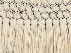 New Beliani Set di 2 cuscini IRESINE Cotone 45 x 45 cm Beige Trama geometrica Beige Nero