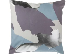 Online Beliani Set di 2 cuscini IXIA Cotone 45 x 45 cm Viola Trama astratta Argento Bianco Blu Viola Multicolore