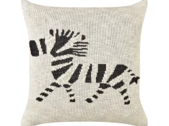 Outlet Beliani Set di 2 cuscini JABORI Cotone 45 x 45 cm Beige Beige Bianco Nero